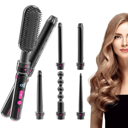 Ceramic thermal conductor curly hair sticks with black finish and wired AC power supply