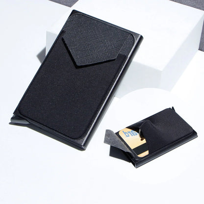 Aluminium alloy anti-theft multi card holder with lycra cloth strap in various colours
