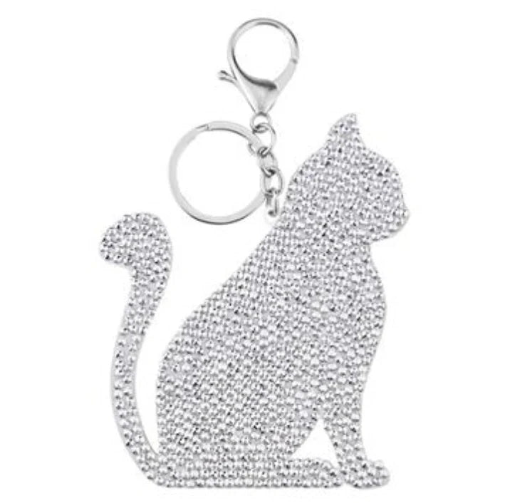 A collection of animal-themed diamond art keychains, including designs such as ladybirds, unicorns, cats, and Santa Claus figures.