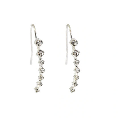 Elegant 7cm rhinestone bridal earrings in gold and silver options
