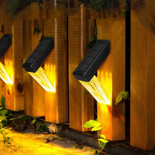 Durable solar-powered stair lights for outdoor decks, fences, gardens, and pathways - automatically turn on at dusk