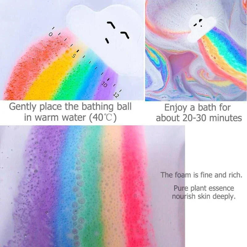 Aromatherapy bath bombs with essential oils, cloud-shaped fizzy balls for a soothing, moisturizing and exfoliating bath time experience