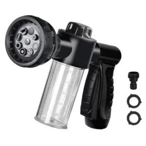 A premium high-pressure automotive foam sprayer with adjustable 8-in-1 spray settings for efficient car washing, garden maintenance, and household cleaning