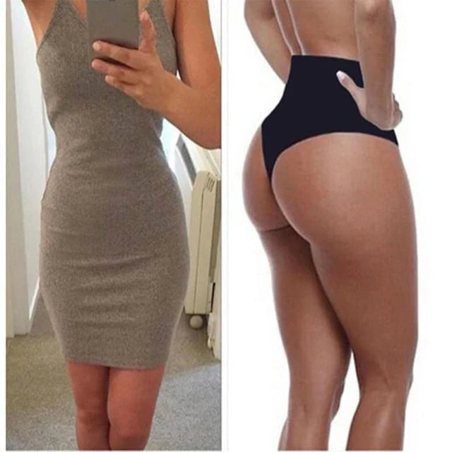 High Waist Tummy Control Thong with 2-Layer Midsection Design for women