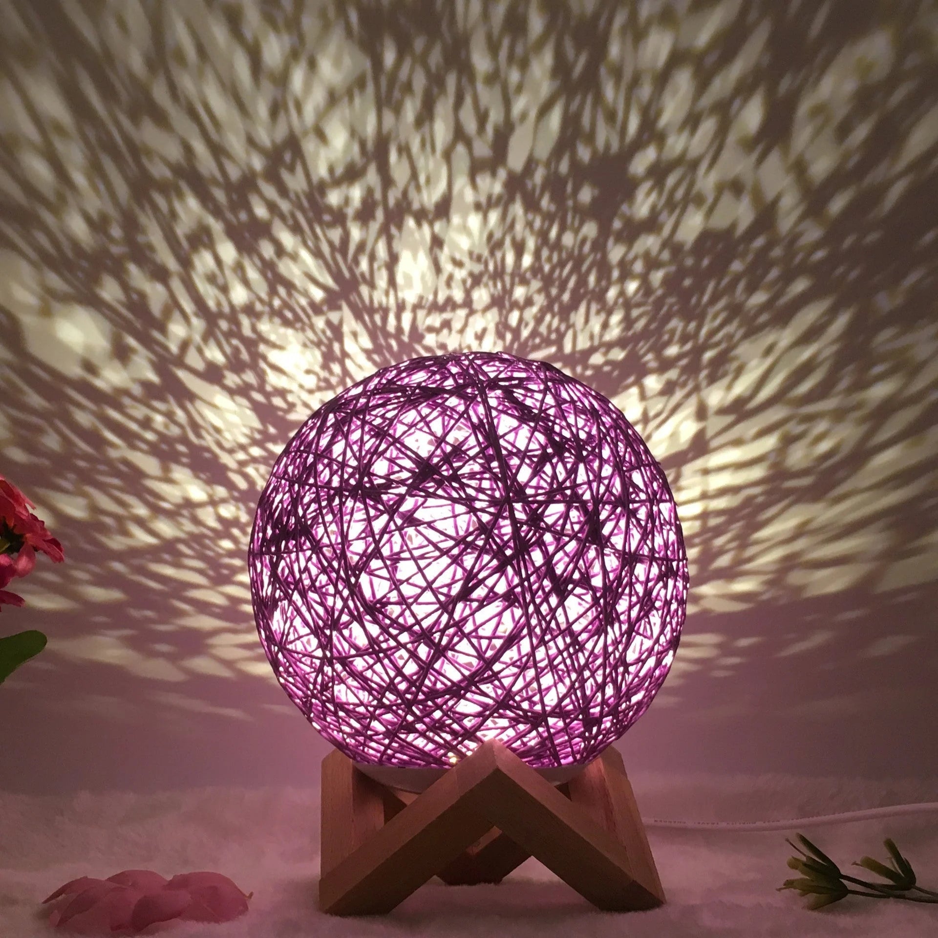 Creative Linen Table Lamp with LED Intelligent USB7 Colour RGB16 Remote Control