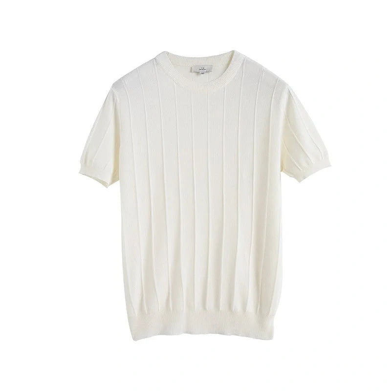 Men's lightweight knitted short sleeve T-shirt in various colours