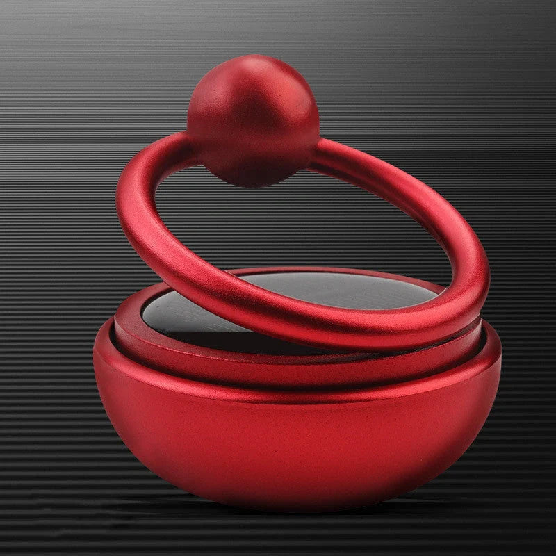 Solar-powered car air freshener with 360-degree rotation in various colours