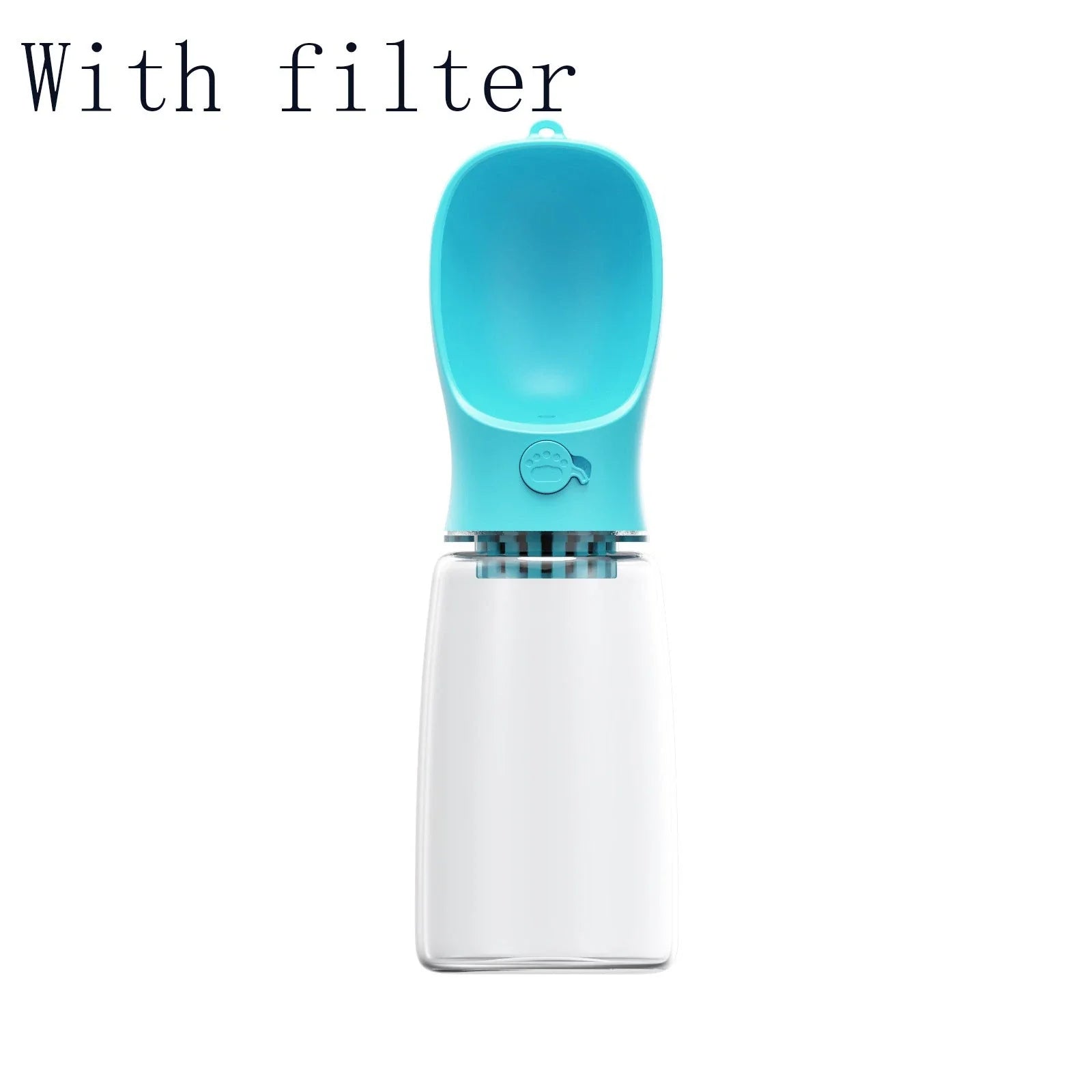 Durable and portable pet water bottle with one-touch button, suitable for outdoor activities with your furry friend