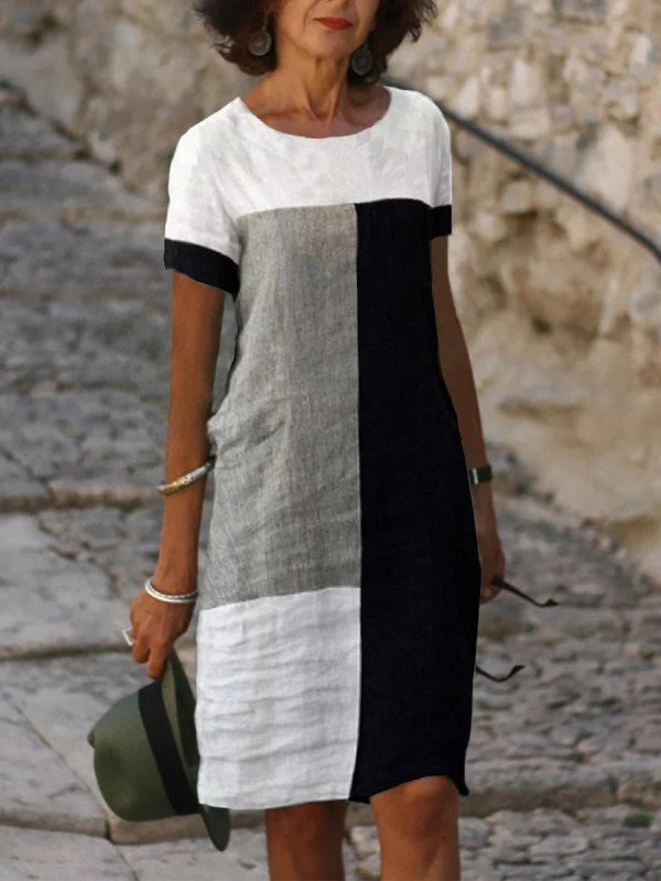 Ladies check print dress in cotton blend, available in multiple colours and sizes