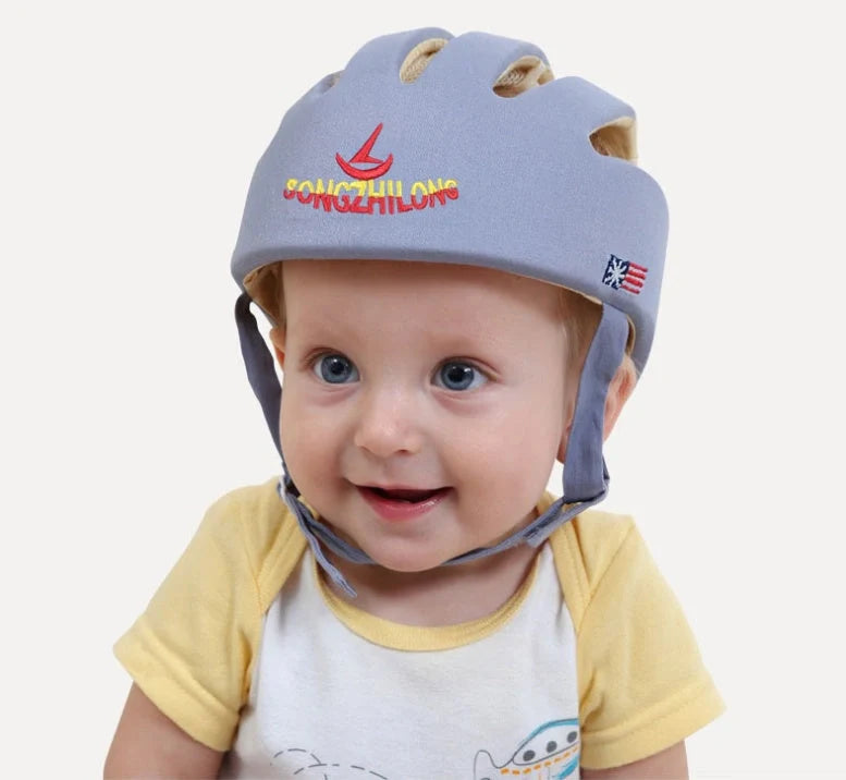 Adjustable baby safety helmet with anti-shock foam for toddlers in various colours