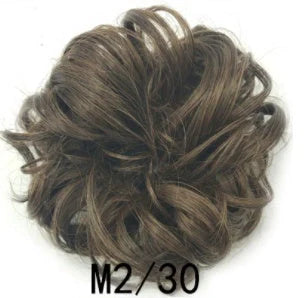 Synthetic wavy curly messy hair bun for women, 12cm diameter, high temperature wire