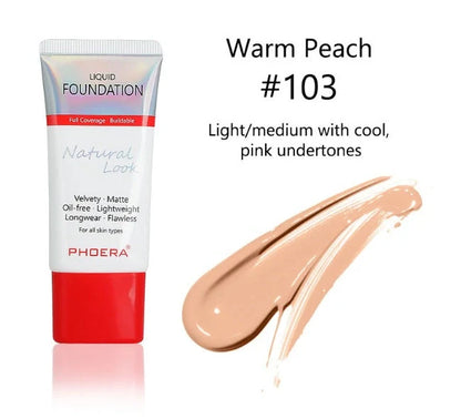 Matte Silky Tube Liquid Foundation in various shades for a flawless finish