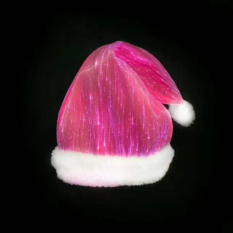LED Glowing Christmas Hat with multi-coloured lights, festive holiday accessory