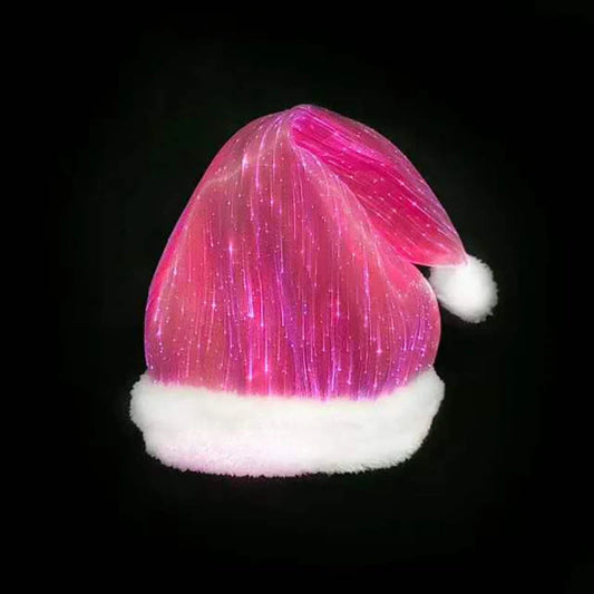 LED Glowing Christmas Hat with multi-coloured lights, festive holiday accessory