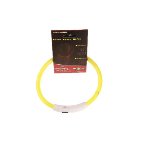 USB rechargeable LED pet safety collar for night visibility
