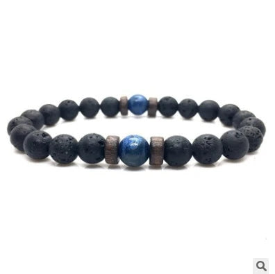 Stylish volcanic stone bracelet in various colors and designs for men