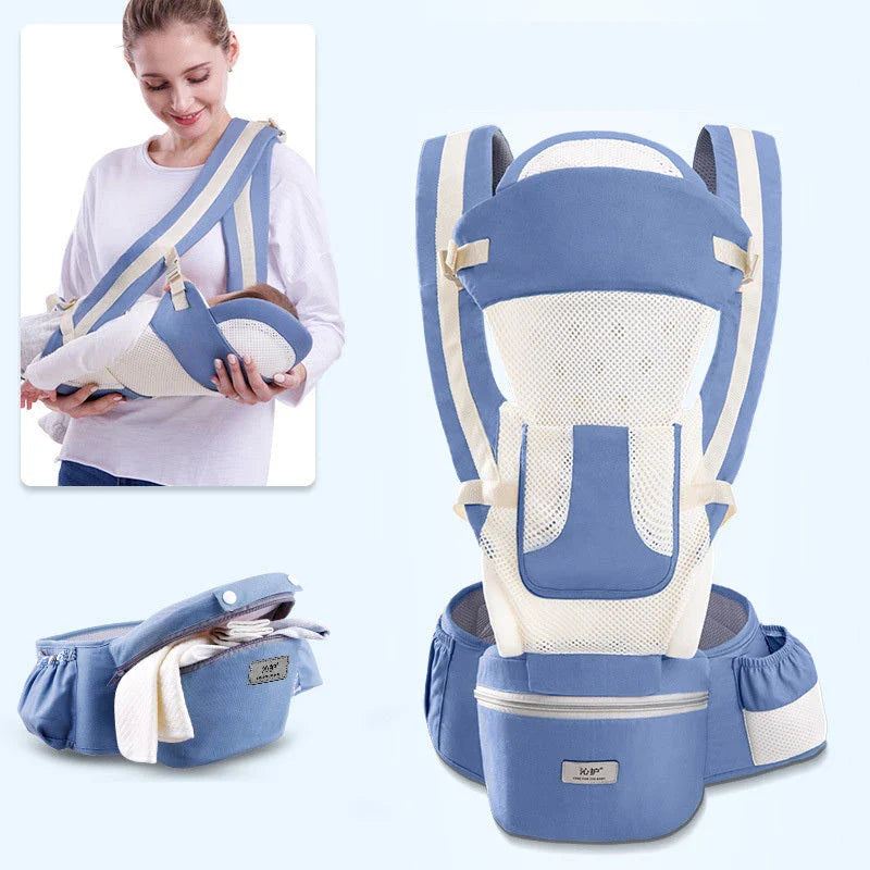 Premium ergonomic baby carrier with versatile 3-in-1 design, suitable for infants and toddlers up to 4 years old