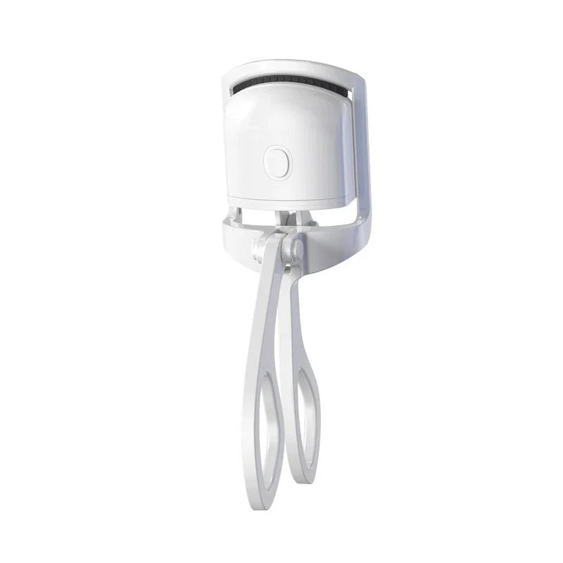 Rechargeable heated eyelash curler with temperature control, perfect for curling and defining lashes
