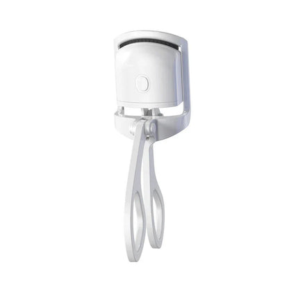 Rechargeable heated eyelash curler with temperature control, perfect for curling and defining lashes
