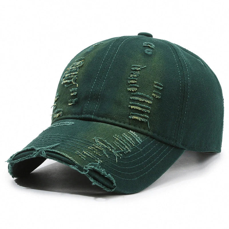 Vintage washed cotton baseball cap for men in various colours