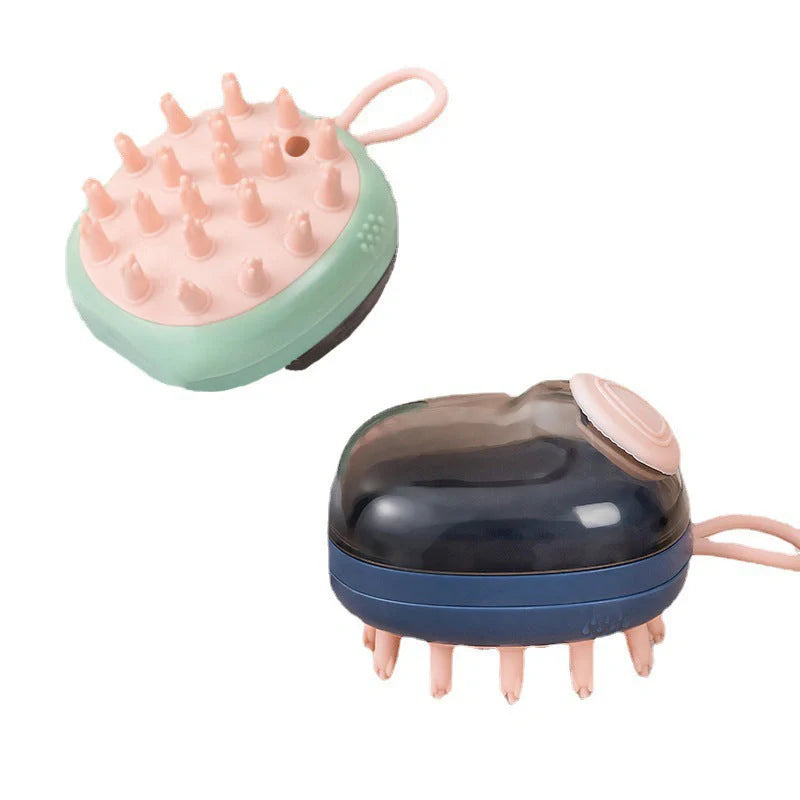 2 in 1 pet grooming brush with shampoo dispenser for cats and dogs