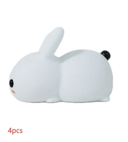 Enchanting rabbit-shaped silicone night light with warm white and dual-colour illumination options