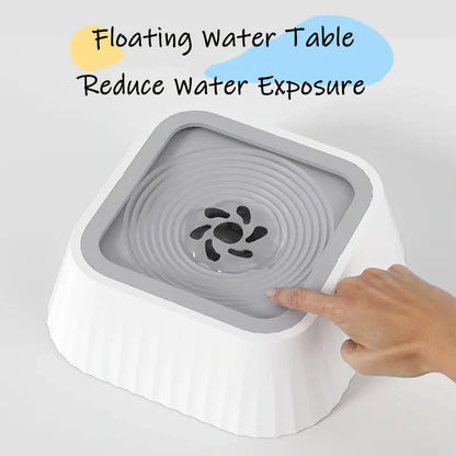 A premium floating pet bowl with a suspended water table design to prevent splashing and keep pets' faces dry