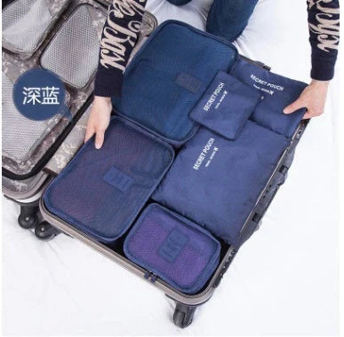 Premium waterproof nylon travel organizer set with mesh panels for easy visibility and organization