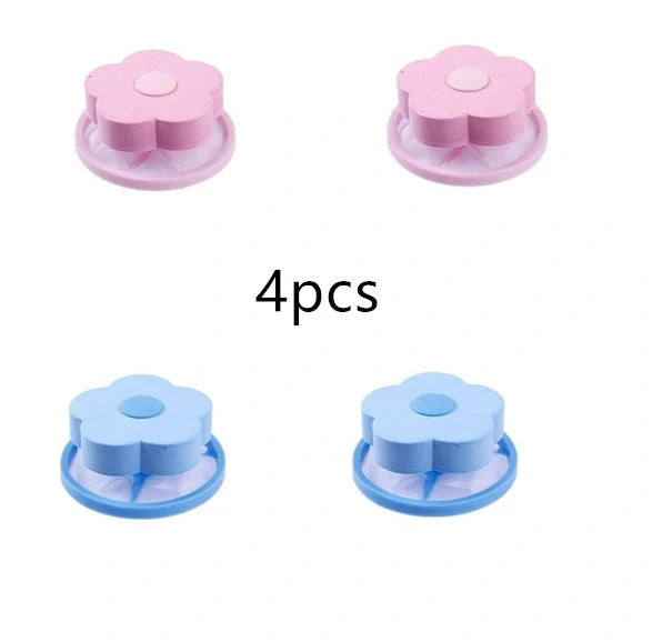 Flower-designed float filter for washing machine hair removal, 9.5cm by 4.0cm