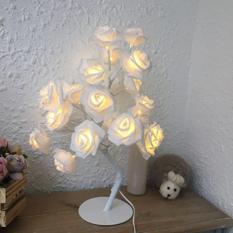 Enchanting Rose Flower Lamp with warm, soothing lighting and USB/battery power options for versatile home decor