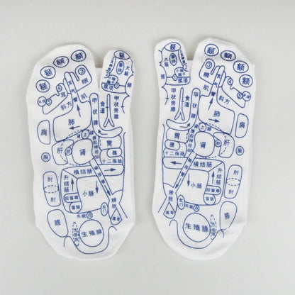 Reflexology socks with acupressure points for therapeutic foot massage
