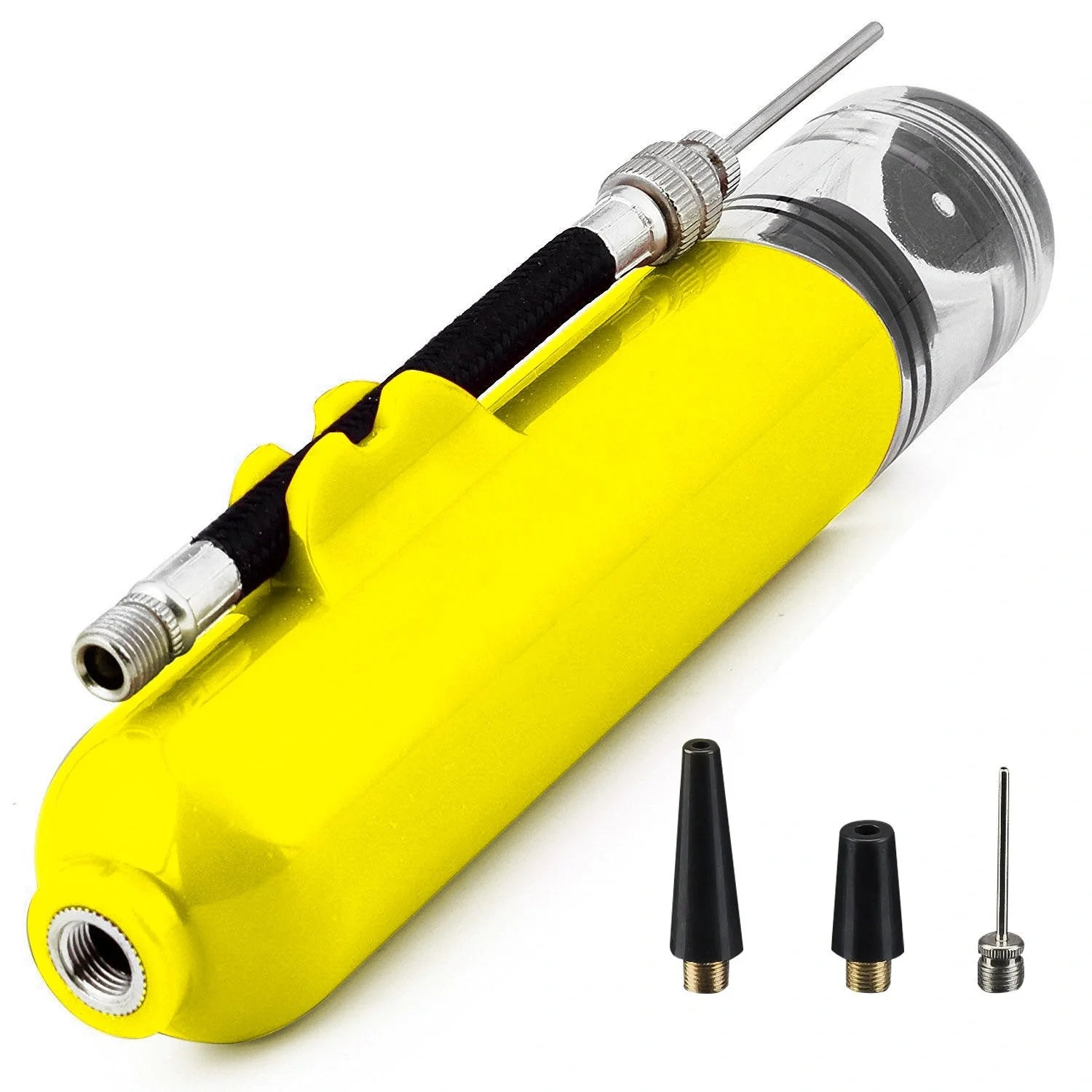 Portable air pump for basketball, football, and volleyball in various colours