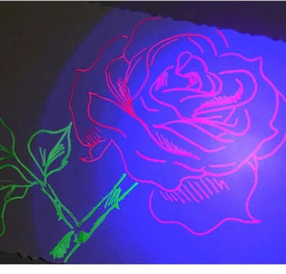Fluorescent fountain pen dip ink set with eight glow-in-the-dark colours