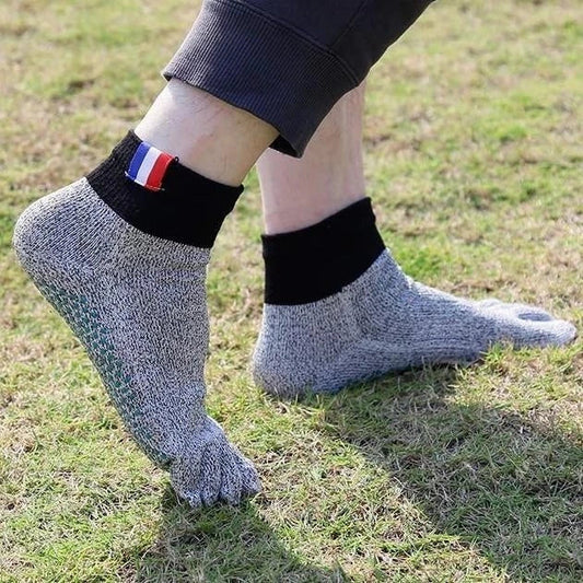 Beach anti-slip socks with five-toe design and silica gel soles for outdoor activities
