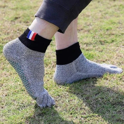 Beach anti-slip socks with five-toe design and silica gel soles for outdoor activities
