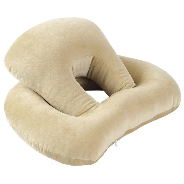 Plush U-Shaped Neck Pillow with Adjustable Support for Neck and Shoulder Comfort