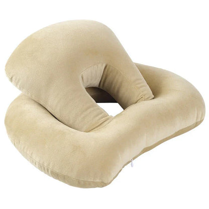 Plush U-Shaped Neck Pillow with Adjustable Support for Neck and Shoulder Comfort