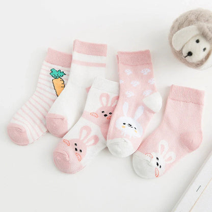 Breathable cotton baby socks in multiple colours for ages 0-9