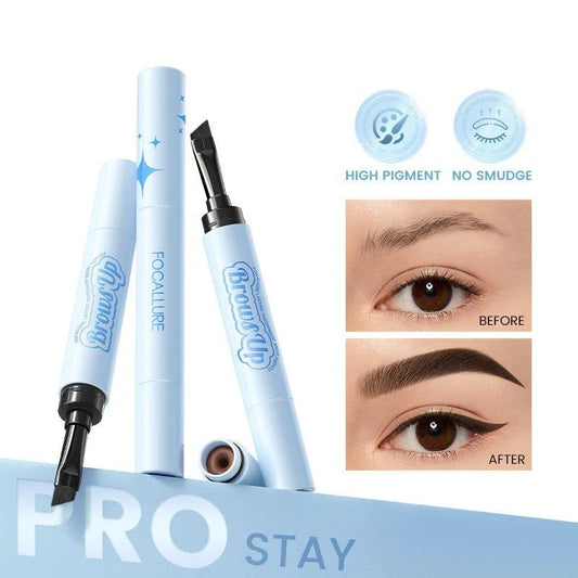 2-in-1 Eyebrow Gel and Eyeliner Pencil with built-in brow brush for natural, long-lasting results