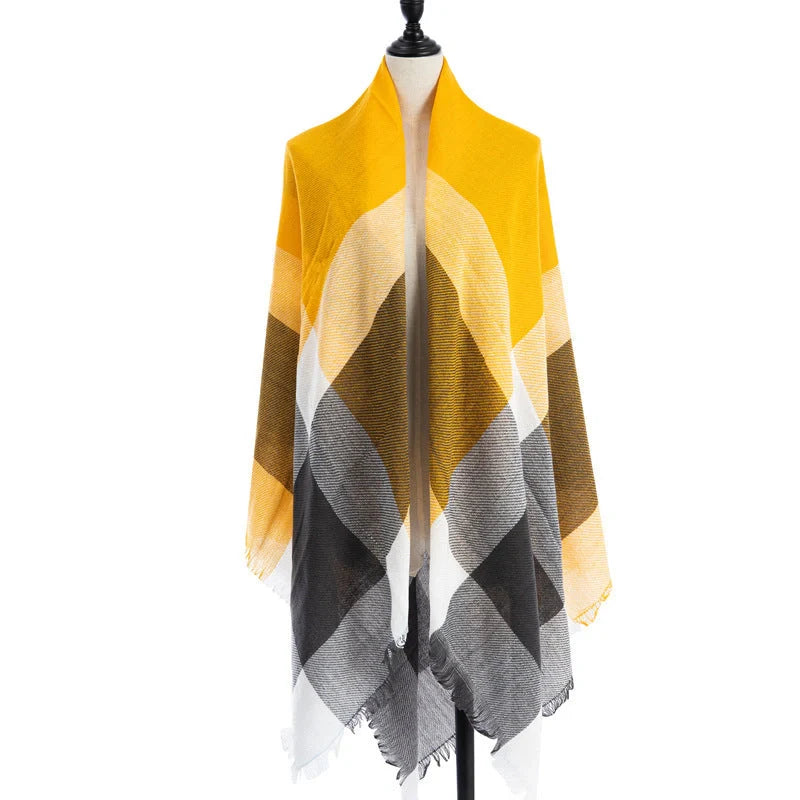 Luxury plus-sized double-sided cashmere-like scarf shawl in various colors