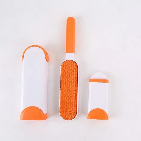 A reusable pet hair remover comb with a self-cleaning base, perfect for removing fur and lint from sofas, chairs, and other upholstery.