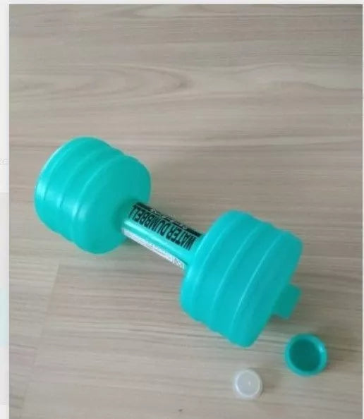 Water-filled fitness dumbbells for women in pink and green, adjustable weight