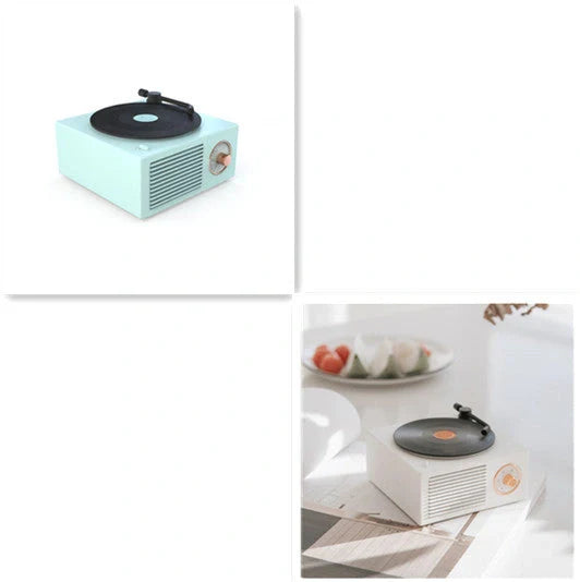 Retro Bluetooth Mini Speaker with USB Port in vintage design, perfect for wireless music streaming.