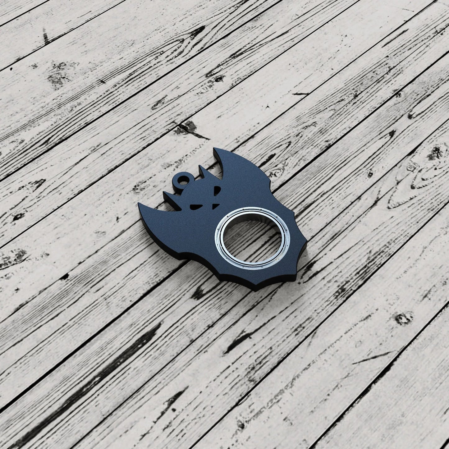 Halloween Bat Demon Ghost Keychain Fidget Spinner Toy - Black