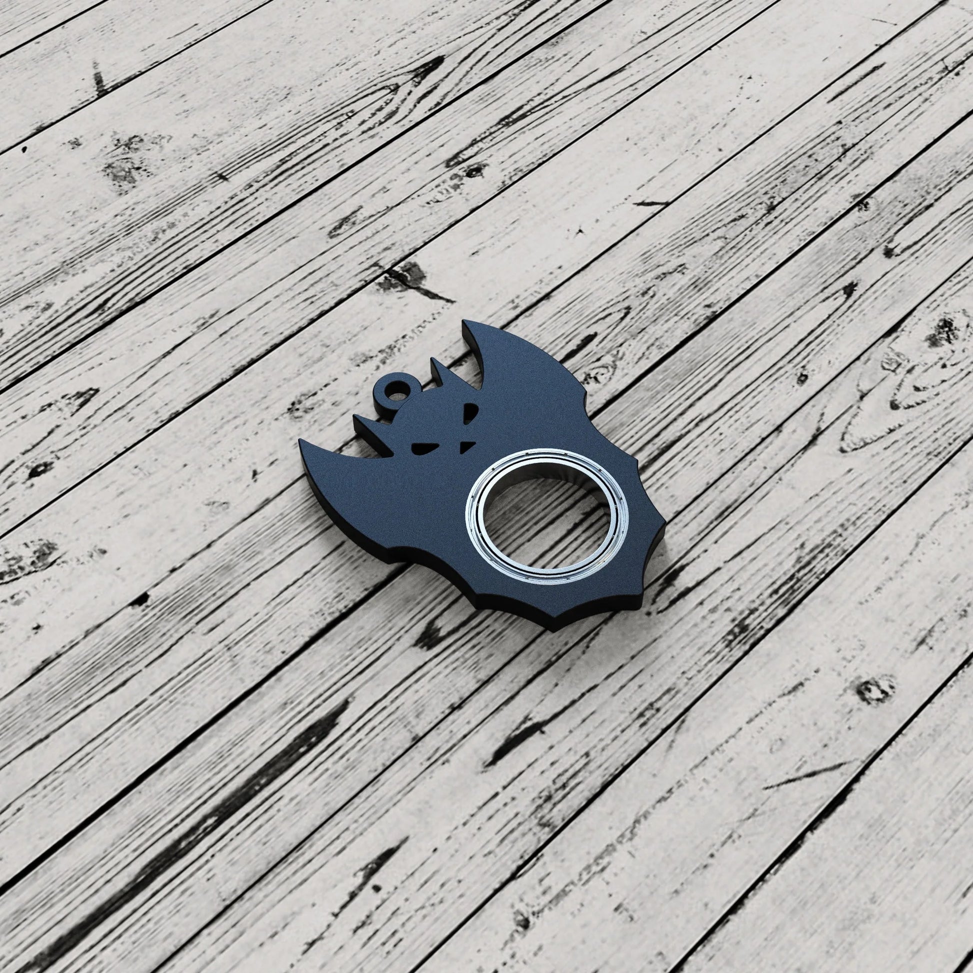 Halloween Bat Demon Ghost Keychain Fidget Spinner Toy - Black