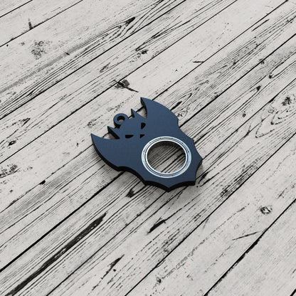 Halloween Bat Demon Ghost Keychain Fidget Spinner Toy - Black