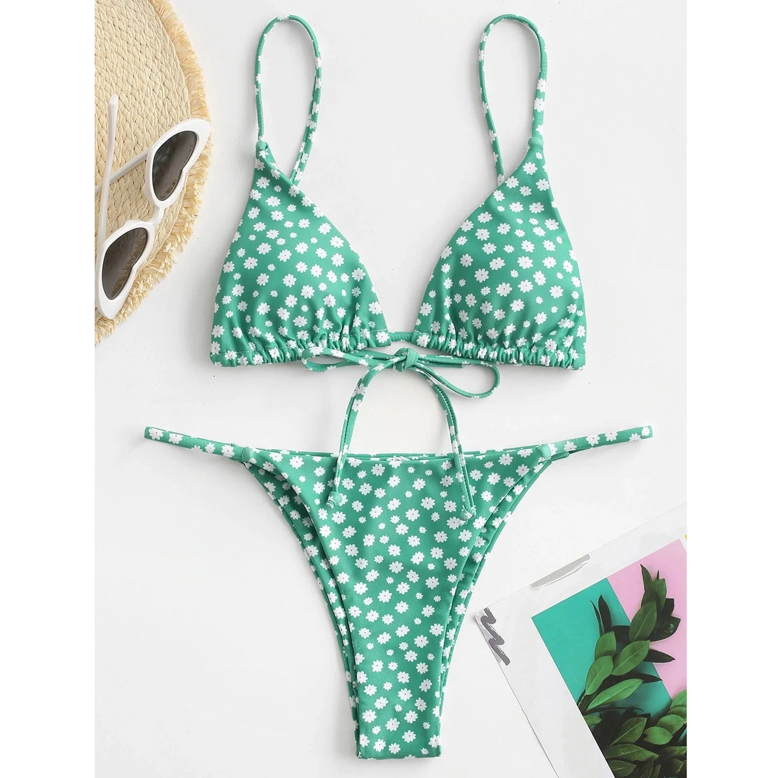 Women's floral print push-up bikini for summer beach wear