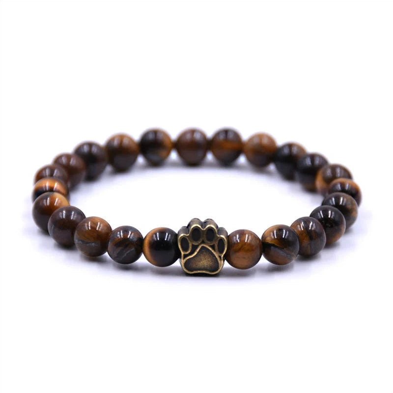 Natural stone dog paw bracelet with anti-fatigue properties, unisex design