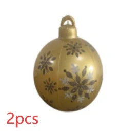 Vibrant inflatable Christmas baubles in a variety of colours and patterns, perfect for outdoor holiday decoration