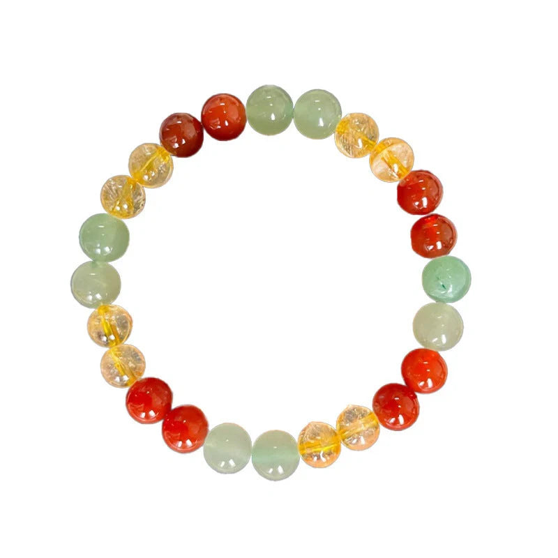 Elegant 8mm yellow beaded glass bracelet, unisex fashion jewellery